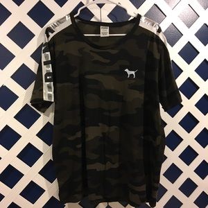 Victoria’s Secret PINK Campus T Camo PINK logo